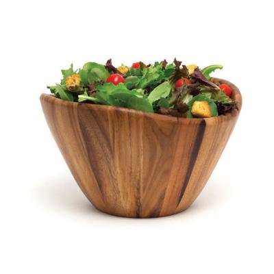 China 2022 Sustainable High Quality Natural Material Eco-friendly Acacia Wood Bowl Wooden Salad Bowl for sale