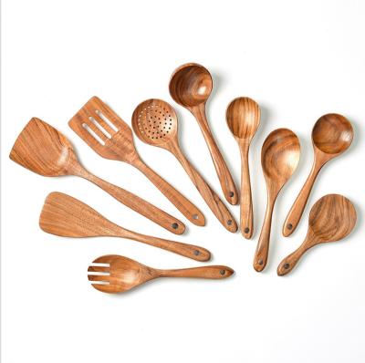 China Sustainable Hot Selling Home Teak Wood Cooking Tools Fancy Custom Kitchen Utensils Suppliers for sale