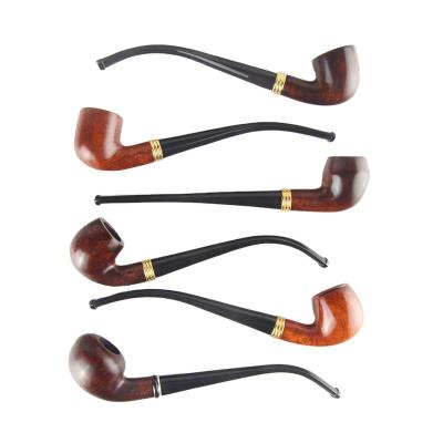 China Hot Selling Eco-Friendly Pipe Eco-Friendly Non-Toxic Waxed Polished Solid Wood Material Handmade Smoking Pipe for sale