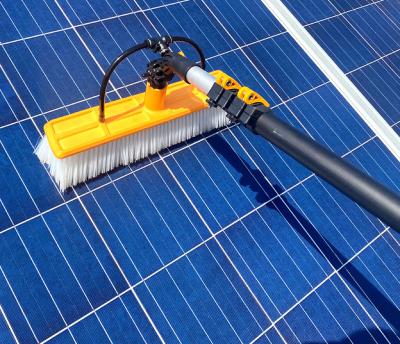 China Solar Panel Cleaning Brush For Roof With 6m Pole for sale