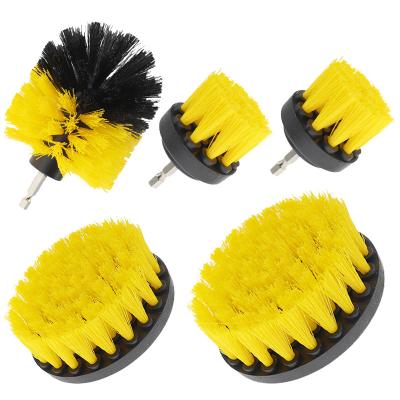 中国 Medium Bristle Drill Brush Set Quick Change Shaft Multi Functional Brush Attachment 販売のため