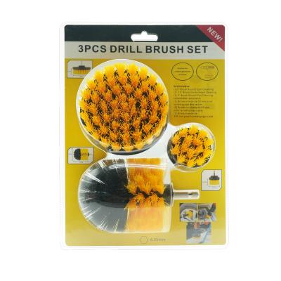 China Yellow Color Brush Scrubber Drill Power Attachments With Medium Brush for sale