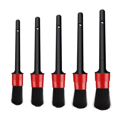 China 5pcs Pp Detail Brush With Red And Black Color For Professional Car Detailing en venta