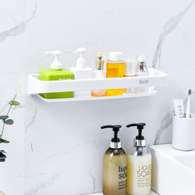 China Single Plastic Floating Decorative Shelf Towel Rack Storage Holder For Bathroom Living Room Kitchen Bedroom Toilet Storage Organizer for sale