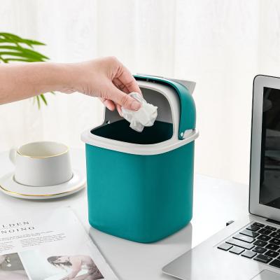 China Modern Indoor Portable Kitchen Bin Cartoon Bin Hotel Office Bathroom Plastic Mini Small Kitchen Trash Can For Recycle for sale