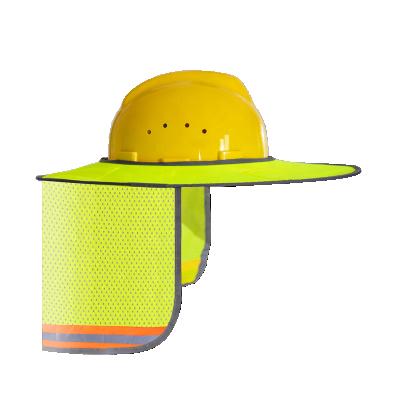 China Yellow Full Mesh Neck Sun Shade Edge Protector High Visibility High Visibility Hard Hat Reflective Sun Shield for sale