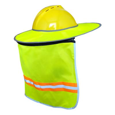 China Road Safety Workplace Safety Factory Direct Sale Fluorescent Color Removable Breathable Neck Shade For Hard Hat for sale