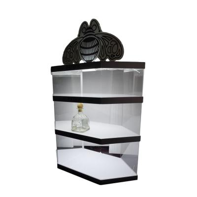 China Countertop Display China Made OEM Countertop Clear Acrylic Display Cabinet Wine Display Cabinet With Light for sale