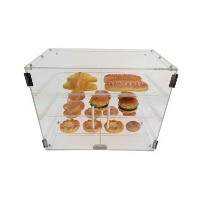 China Countertop Display Customized Acrylic Bread Display Box Food Display Case for sale