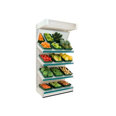 China Single Sided Fresh Design Metal Fruit Display Stand Metal Vegetable Display Stand for sale