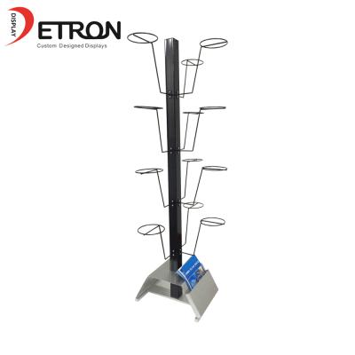 China Display Flooring Customized Metal Leather Belt Rack Metal Floor Display Stand for sale