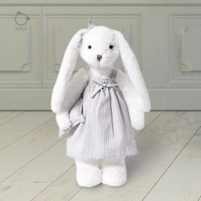 China Hotsale Baby Rabbit Sleeping Toy Fire Retardant Custom Made Soft Comforter Long-eared Rabbit Plush Toy for sale