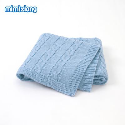 China Wearable Wholesale 100% Acrylic Knitted Baby Wrap Blankets for sale