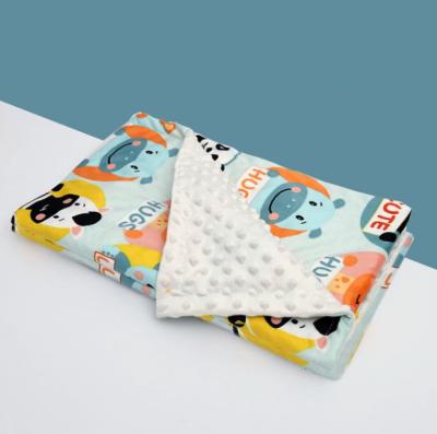 China Portable Plush Soft Minky Stitch Baby Blanket Newborn Baby Fleece Wrap Covering for sale