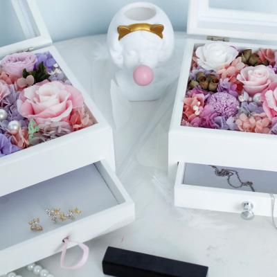 China Wholesale 2022 Amazon Supplies Natural 100% Real Fresh Flower Mothers Day Wedding Gift Set Decorative Flowers Preserved Flower Rose Roses In Box for sale