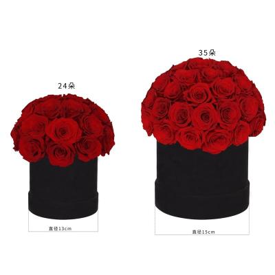 China Contact Natural Rose Dome Preserved Eternal Forever Flower Eternal Roses Every Item Love Eternal Roses In Velvet Gift Box For Birthday Valentine Gift for sale