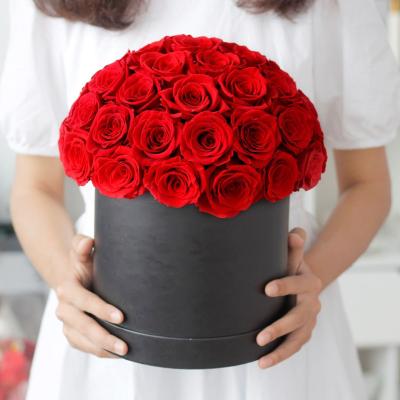 China Wholesale natural touch decoration flower A grade preserved roses in gift box for valentine gifts for sale