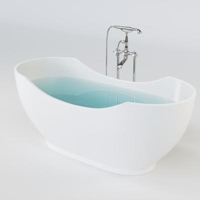 China Round Freestanding White Artificial Stone LACONICA Freestanding Bathtubs for sale