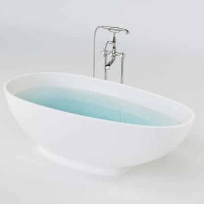 China Free Shape Modern White Oval Bathtub Acrylic Freestanding Bathtub for sale