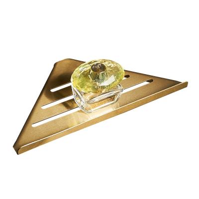 China Modern Shanghai Gold Wall Mount 304 Stainless Steel Bathroom Corner Shelf for sale