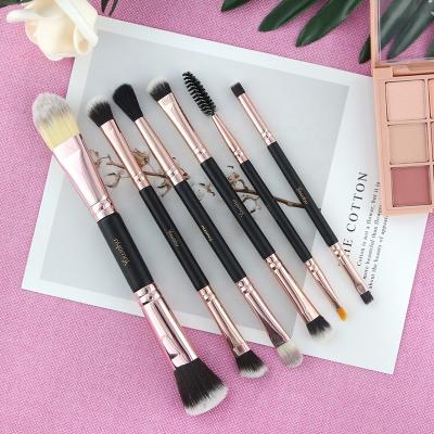 China Angular Blush 6pcs Private Label Eyebrush Kit Hot Selling Double Sided Makeup Brush for sale