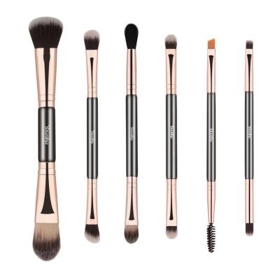 China Angular Blush Essential 6 Pcs Brush For Eyeshadow Stunning Eyeliner Eyeliner Kit Fine Blending Champagnedual Brushes for sale