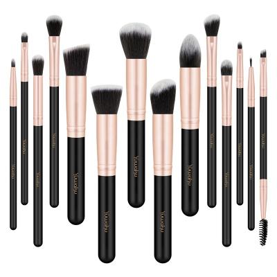 China Angular Blush KENO Makeup Brush Set 14PCS Premium Pink Make Up Brush Cosmetic Brush For Foundation Blush Concealer Eyeshadow Eyebrow Highlight for sale