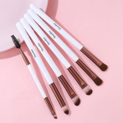 China Custom Fan Brush KENO Low MOQ Makeup Brushes White Professional 6PCS Eyeshadow Brushes New Private Beauty Cosmetic Cheap Makeup Brush for sale