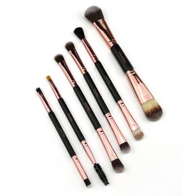 China Angular Blush KENO 10% OFF Logo Free Samples Custom 6PCS Makeup Brush Set Double Side Portable Makeup Brush Set Metal Makeup Brush for sale