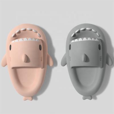 China Man Women Shark Slippers 2022 Waterproof Non-slip Summer Home Solid Color Couple Outdoor Cool Indoor Household Funny Kids Slippers for sale