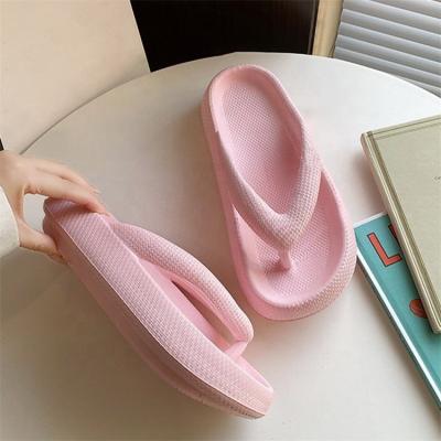 China Thick Soft Vintage Flip Flops Women Beach Sandals Anti-skid Platform Slippers Couple Outdoor Summer Eva Men Slides for sale