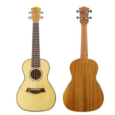 China Custom handmade zebrawood plywood Aiersi brand concert 23inch high grade design solid flawless top ukulele for sale