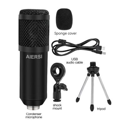 China USB Microphone Live Broadcast Condenser Mic Laptop Streaming Computer Music Table USB Cardioid Microphone For Singing Game for sale