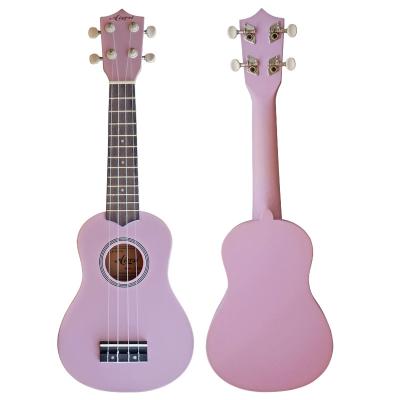 China Aiersi wholesale custom made sinomusik custom made ukulele soprano basswood price laminated hawaii ukelele purple guitar for sale