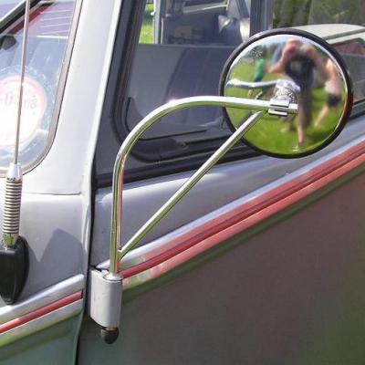 China Deluxe Harp Mirror Side Arm Compatible With VW Type - 2 Bus Splitscreen 1950-1967 Stainless Steel In Full Polish for sale