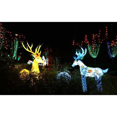 China Cartoon Plant Indoor Outdoor Shape Lantern Elk Deer Animal Lantern Festival For Christmas Decoration for sale