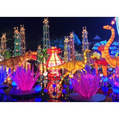 China Chinese New Year Lantern Festival Indoor Outdoor Cartoon Dinosaur Lighting Animal Lantern for sale