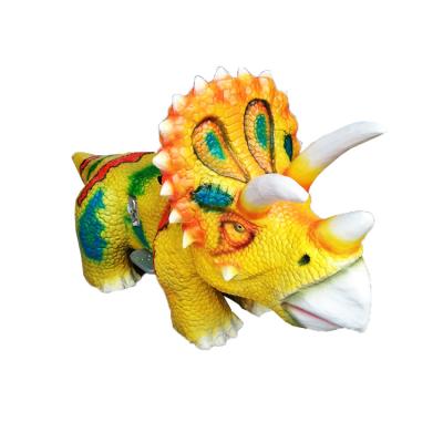 China Dino Park Coin Operated Chargeable Battery Triceratops Walking Animatronic Dinosaur Ride For Amusement Park for sale