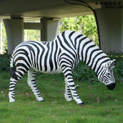 China Functional Custom Realistic Life Size Animatronic Animatronic Animal Model Zebras Statue For Zoo Decoration for sale