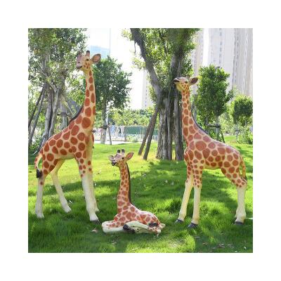 China Functional Custom Animal Theme Park Decoration Animatronic Giraffe for sale