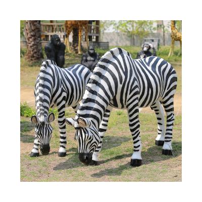 China Custom Made High Quality Outdoor Theme Park Zebra Life Size Animals Animatronic Functional for sale