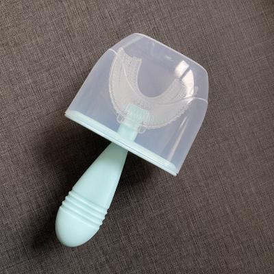 China Hot Selling Top U Shape Baby U Shape 360 ​​Degree Food Grade Silicone Toothbrush Children Kids Toothbrush for sale