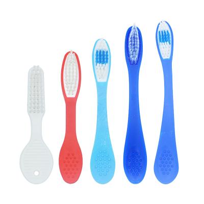 China Prison Short Soft Handle Anti-Swallow Adult Rubber Toothbrush For Prison for sale