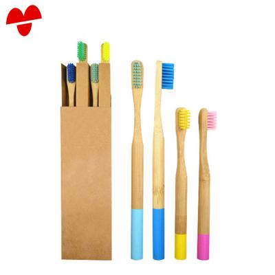 China Cute Bamboo Toothbrush Travel Toothbrush Portable Adult Manual Kids Bamboo Cartoon Toothbrush With Logo for sale