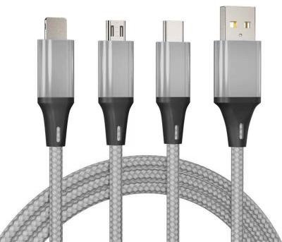 China Quick Charging Ship 2022 3 in 1 Universal USB Date Cable Wholesaler Phone Accessories Charger Cable Mobile Phone Cord Cable for sale