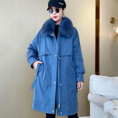 China New Pike Reversible Long Coat Far Fox Collar Women's Coat for sale