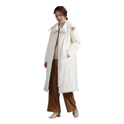 China Breathable Customizable Design Autumn Long White Coat Windproof And Warm Women's Coat for sale