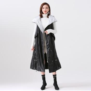 China Tongxiang New High Quality Urban Casual Women's Breathable Jacket Sleeveless Silk Long Down Jacket for sale