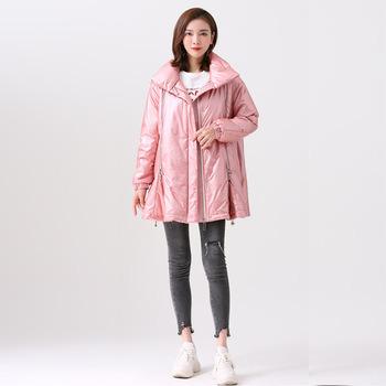 China 2020 Breathable Newly Listed Women's Zipper Lapel Jacket Shiny Thick Warm Silk Down Jacket In Various Colors for sale