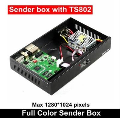 China Synchronization Led Video Screen Sender Box With Linsn TS802 Sending Card And Meanwell Power Supply Included for sale